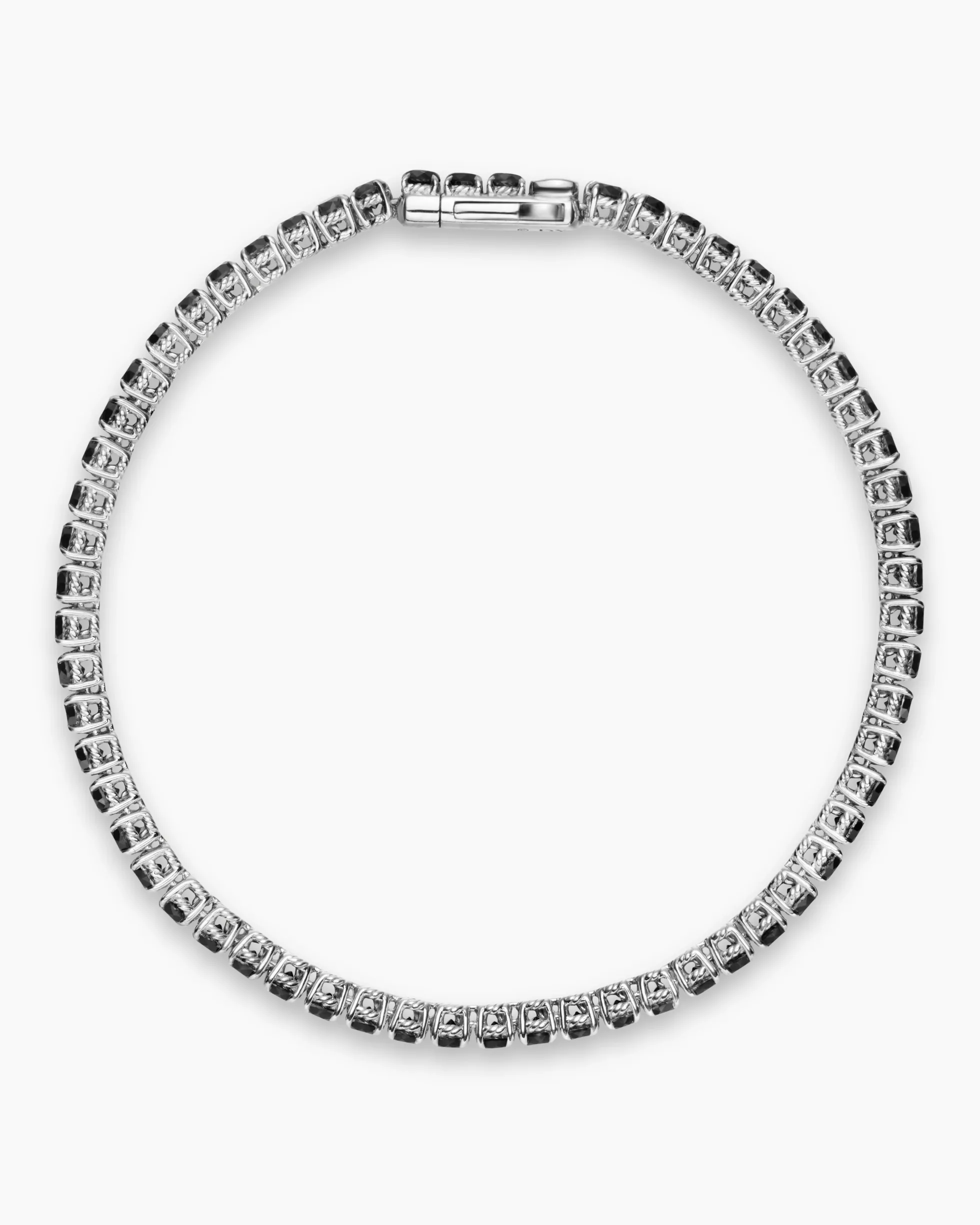 Tennis Bracelet 18K White Gold with Black Diamonds, 3mm