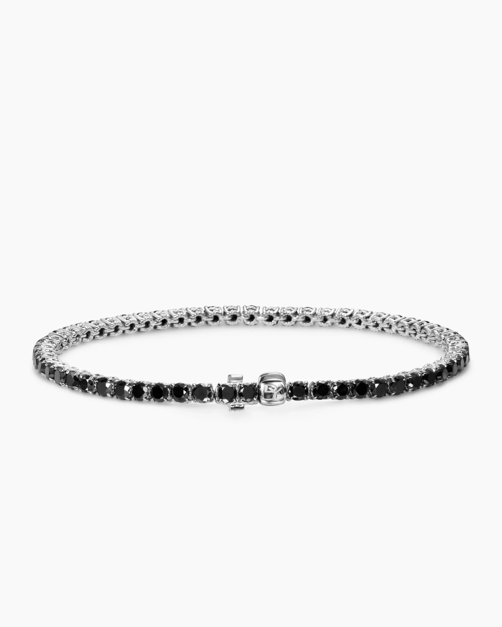 Tennis Bracelet 18K White Gold with Black Diamonds, 3mm