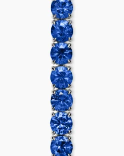 Tennis Bracelet 18K White Gold with Blue Sapphires, 3mm