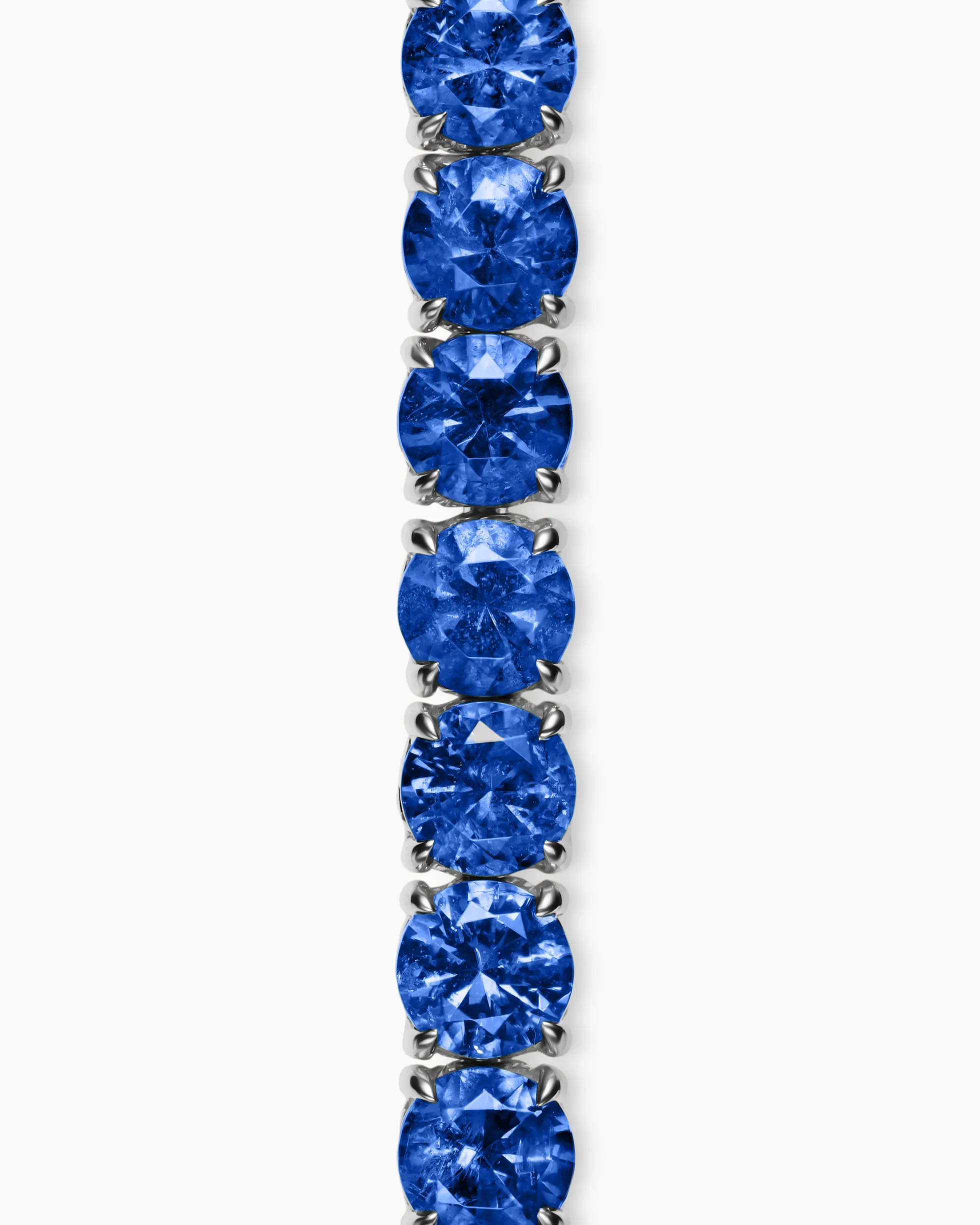 Tennis Bracelet 18K White Gold with Blue Sapphires, 3mm