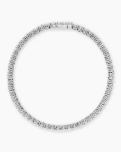 Tennis Bracelet 18K White Gold with Diamonds, 3mm