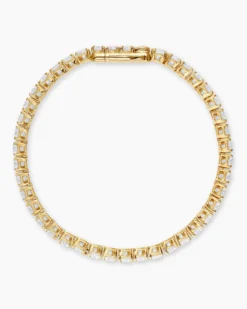 Tennis Bracelet 18K Yellow Gold with Diamonds, 4mm