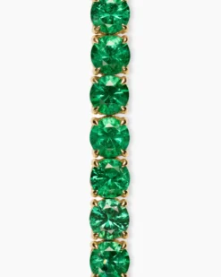 Tennis Bracelet 18K Yellow Gold with Emeralds, 3mm