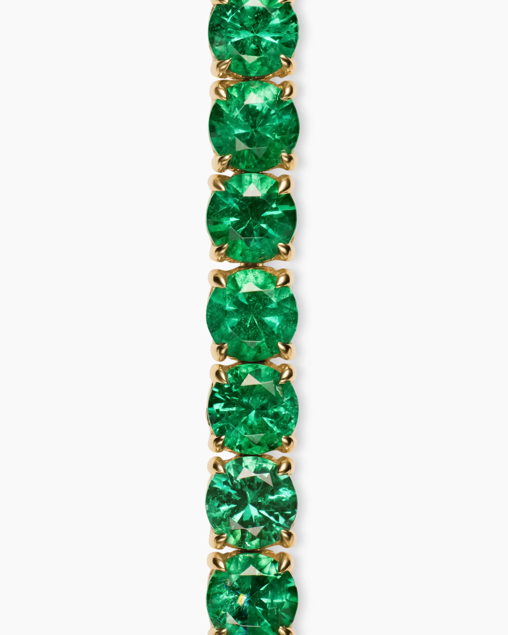 Tennis Bracelet 18K Yellow Gold with Emeralds, 3mm