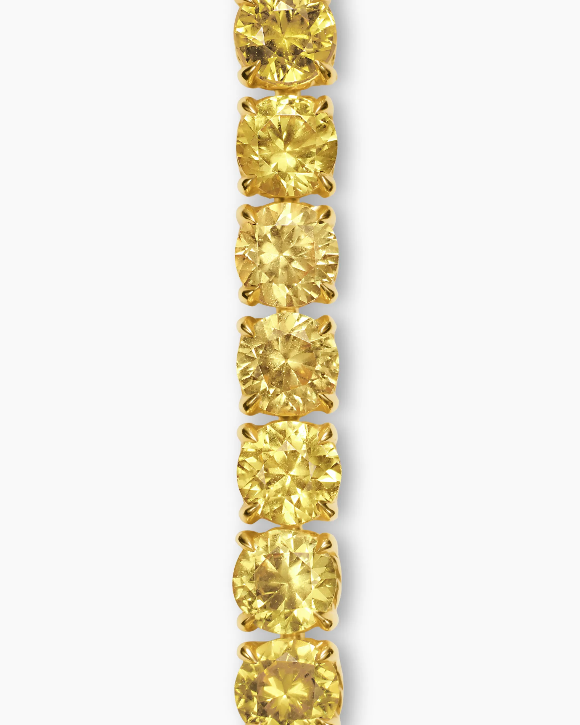 Tennis Bracelet 18K Yellow Gold with Yellow Sapphires, 3mm