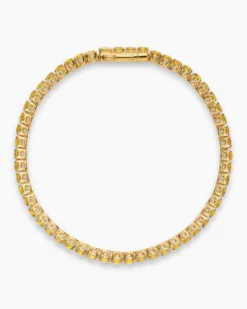 Tennis Bracelet 18K Yellow Gold with Yellow Sapphires, 3mm