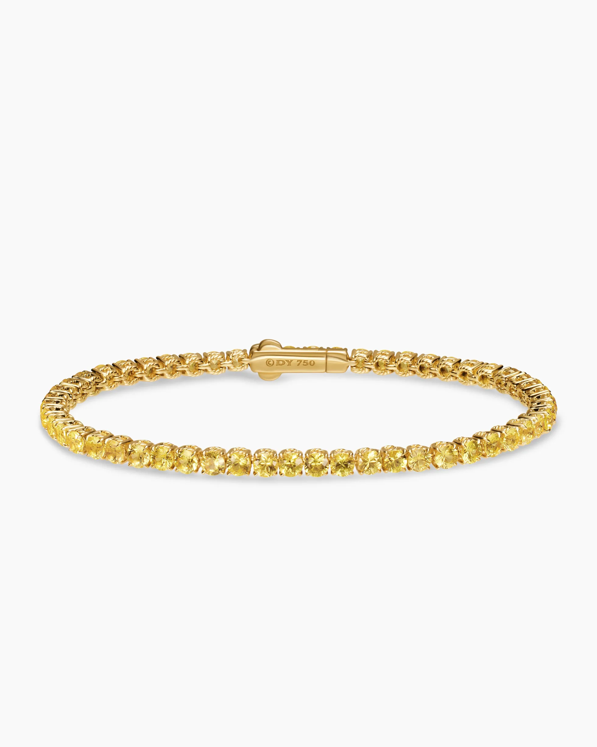 Tennis Bracelet 18K Yellow Gold with Yellow Sapphires, 3mm