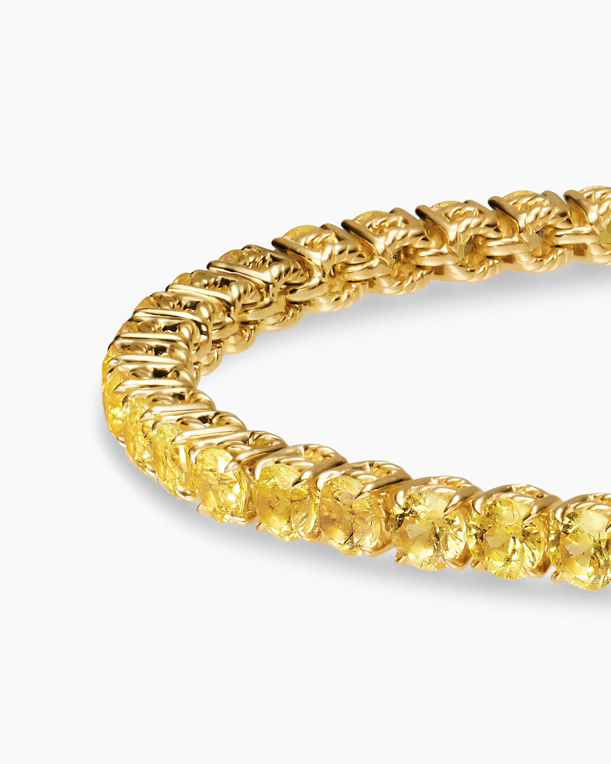 Tennis Bracelet 18K Yellow Gold with Yellow Sapphires, 3mm