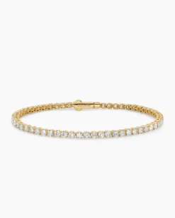 Tennis Bracelet 18K Yellow Gold with Diamonds, 3mm
