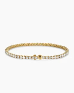 Tennis Bracelet 18K Yellow Gold with Diamonds, 3mm