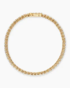 Tennis Bracelet 18K Yellow Gold with Diamonds, 3mm