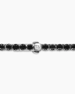 Tennis Necklace 18K White Gold with Black Diamonds, 3mm