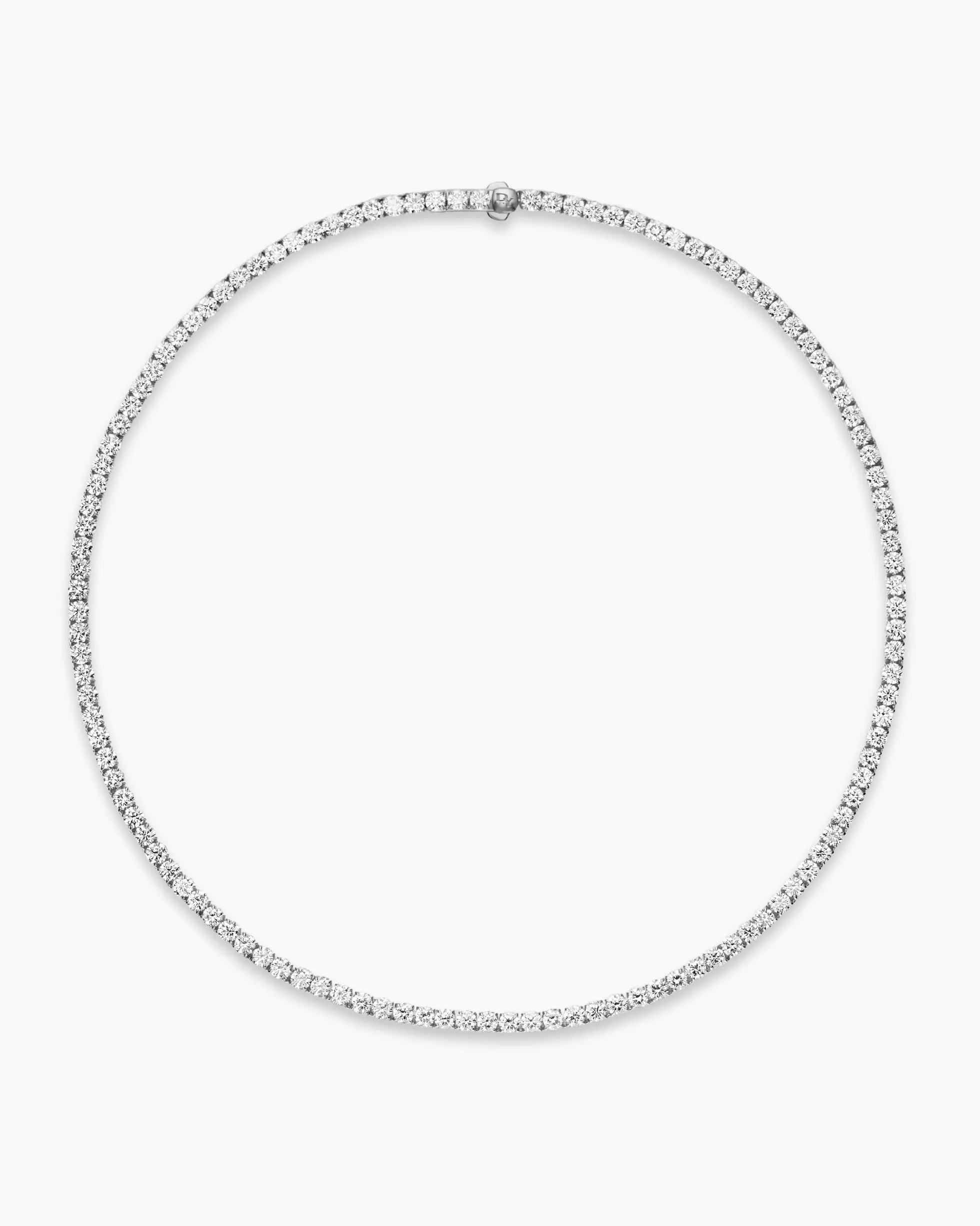 Tennis Necklace 18K White Gold with Diamonds, 3mm