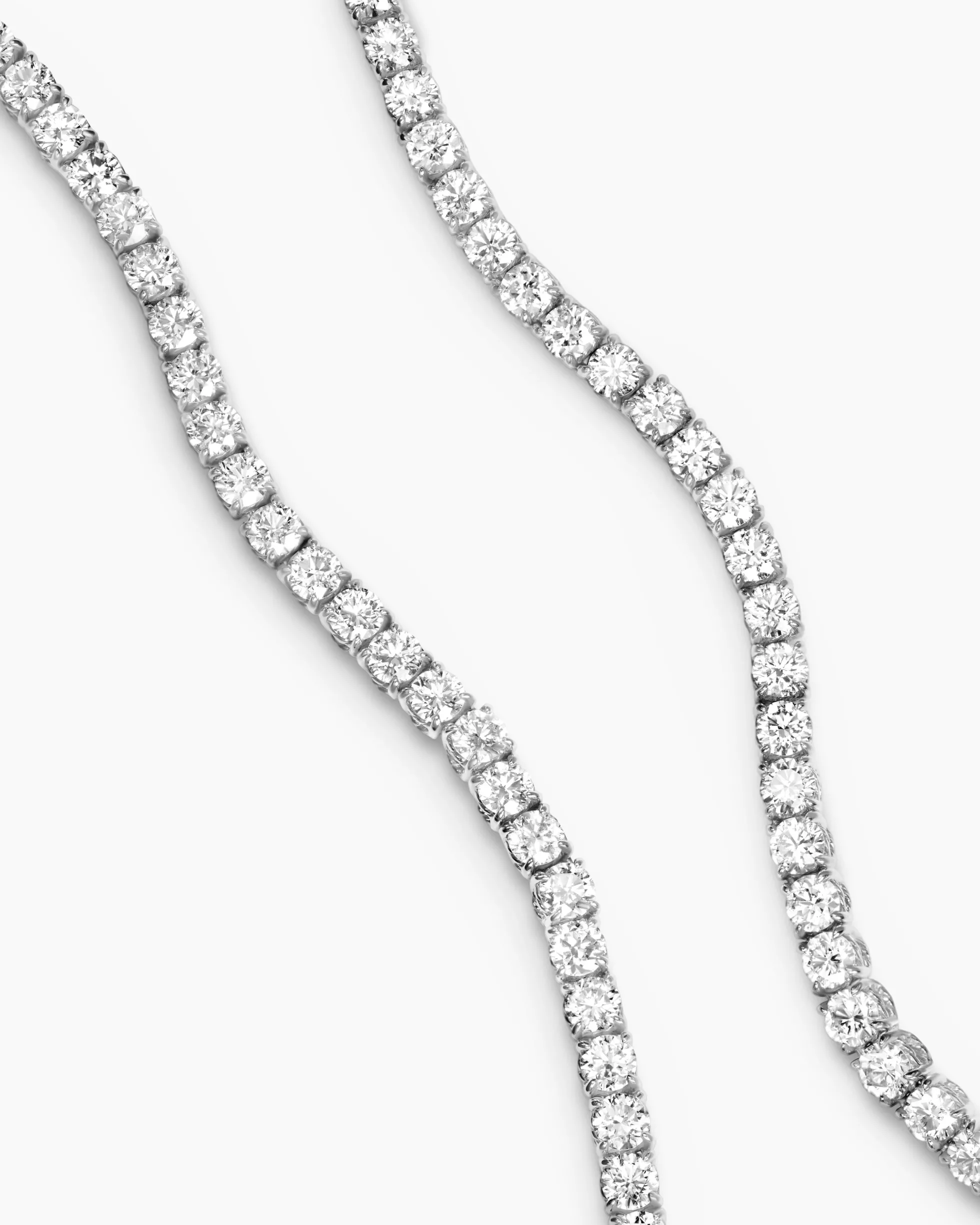 Tennis Necklace 18K White Gold with Diamonds, 3mm