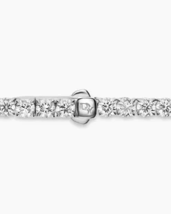 Tennis Necklace 18K White Gold with Diamonds, 4mm