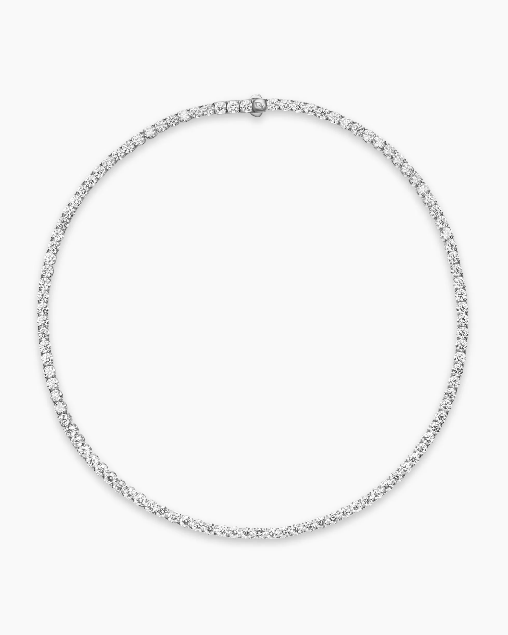 Tennis Necklace 18K White Gold with Diamonds, 4mm