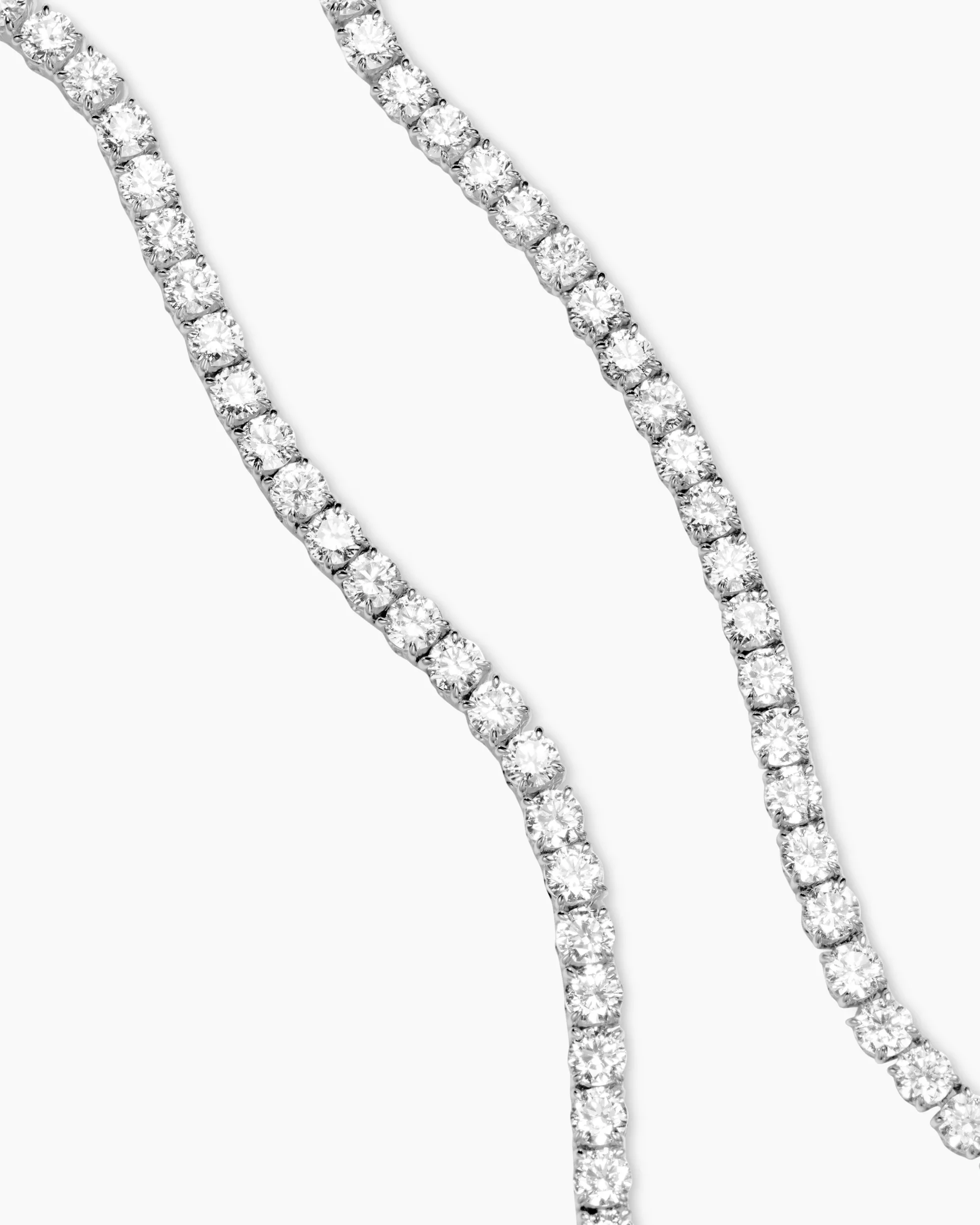 Tennis Necklace 18K White Gold with Diamonds, 4mm