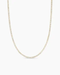Tennis Necklace 18K Yellow Gold with Diamonds, 3mm