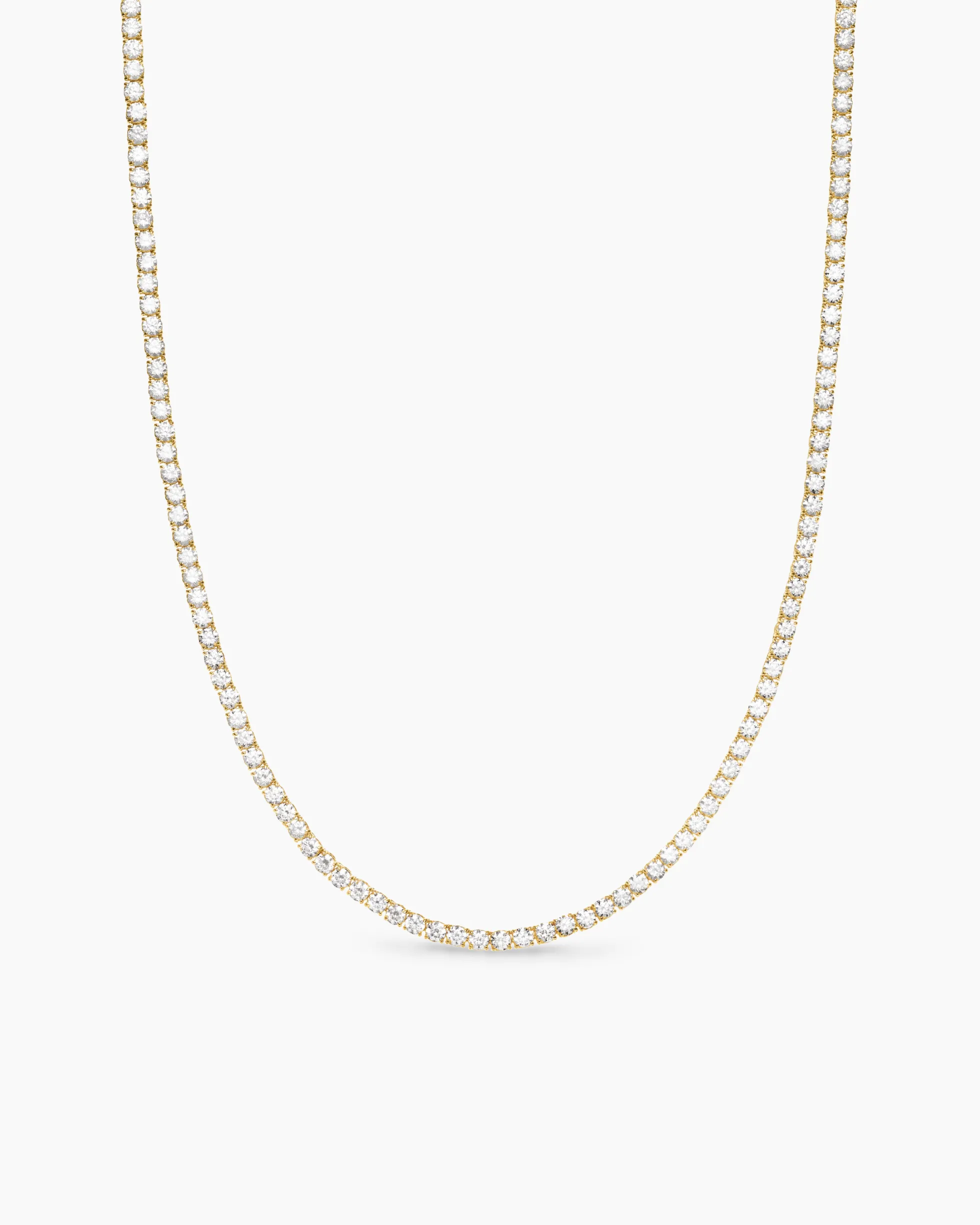 Tennis Necklace 18K Yellow Gold with Diamonds, 3mm