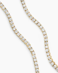 Tennis Necklace 18K Yellow Gold with Diamonds, 3mm