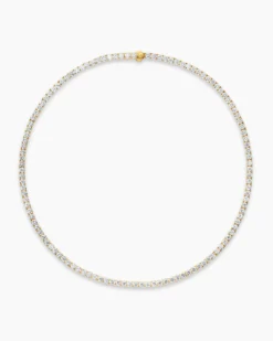 Tennis Necklace 18K Yellow Gold with Diamonds, 3mm