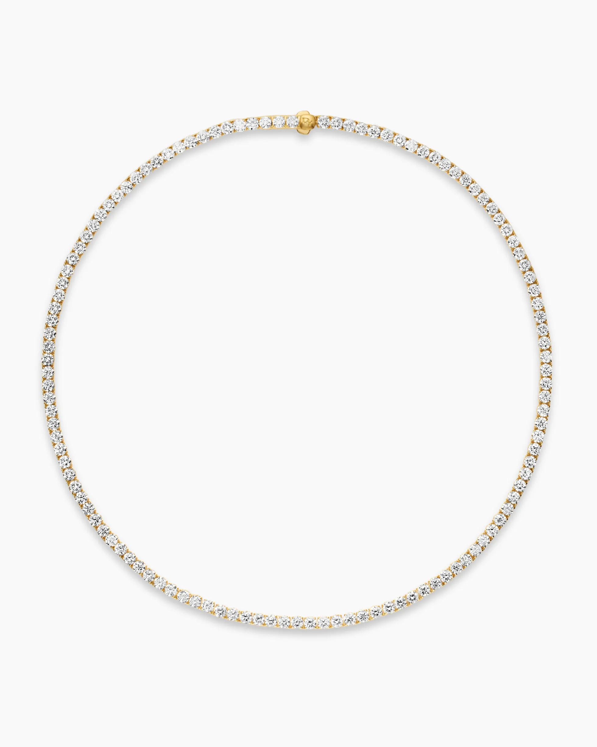 Tennis Necklace 18K Yellow Gold with Diamonds, 3mm