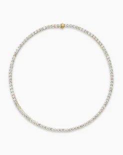Tennis Necklace 18K Yellow Gold with Diamonds, 4mm
