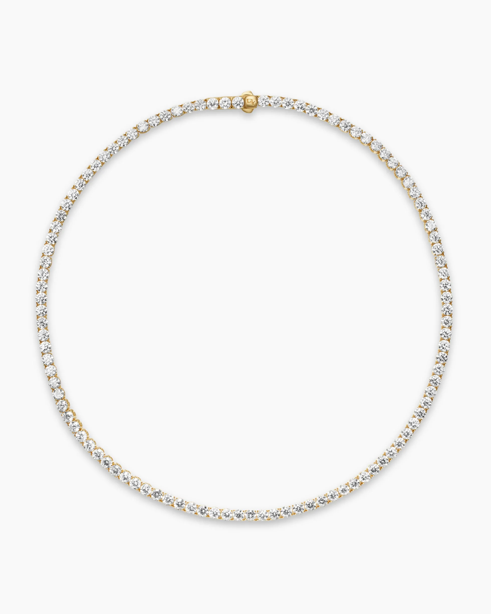 Tennis Necklace 18K Yellow Gold with Diamonds, 4mm