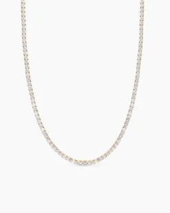 Tennis Necklace 18K Yellow Gold with Diamonds, 4mm