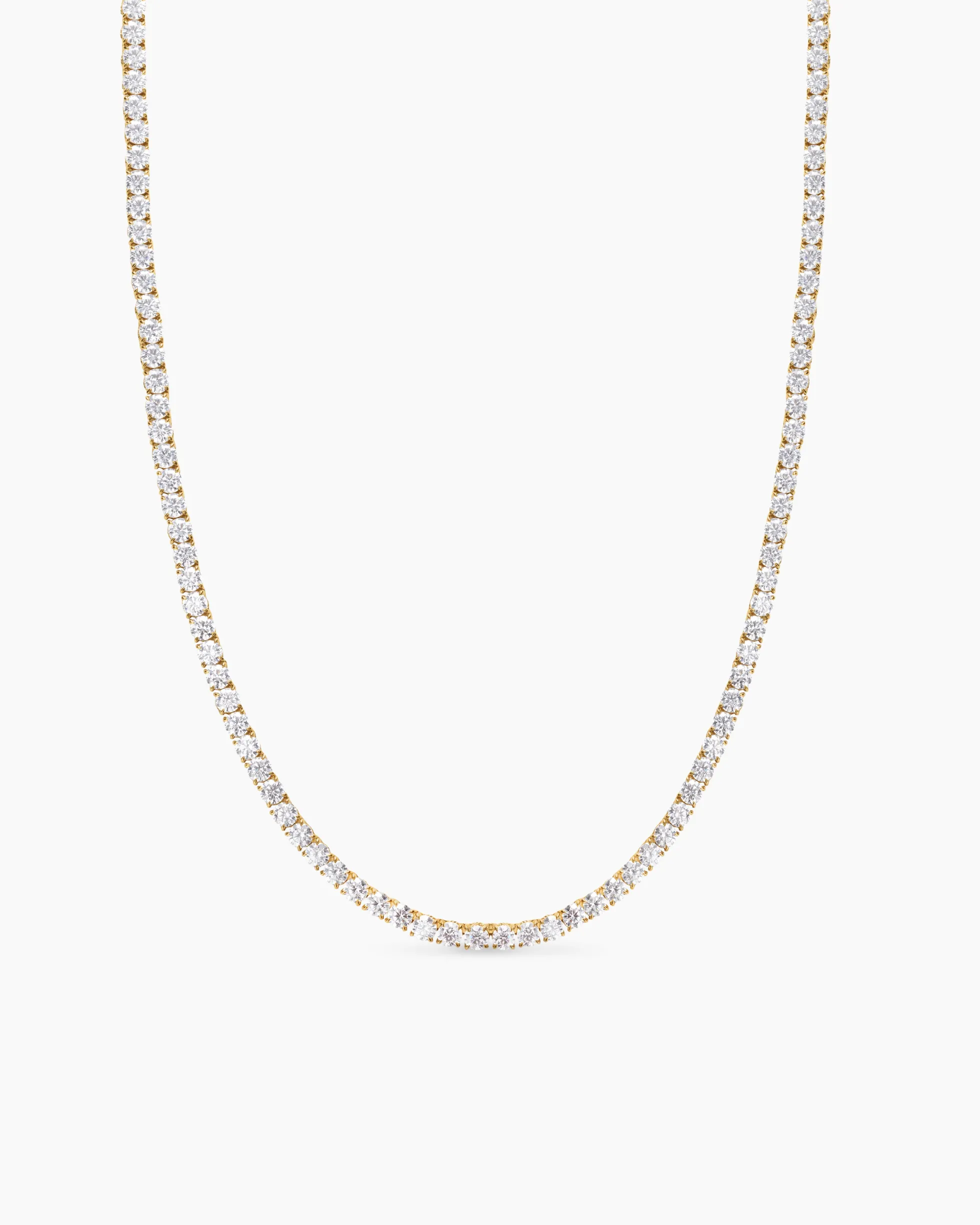 Tennis Necklace 18K Yellow Gold with Diamonds, 4mm