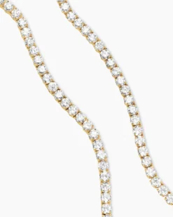 Tennis Necklace 18K Yellow Gold with Diamonds, 4mm