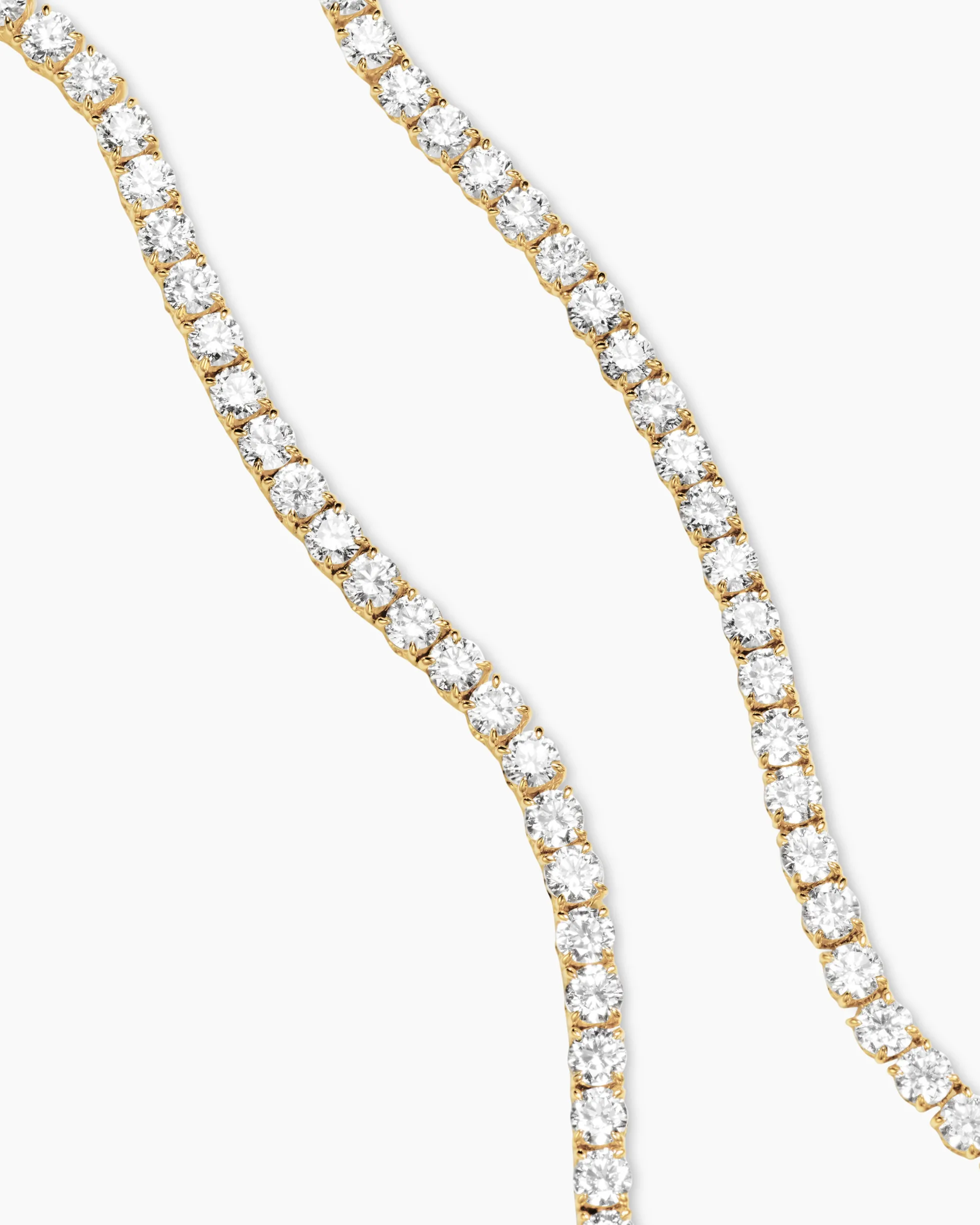 Tennis Necklace 18K Yellow Gold with Diamonds, 4mm