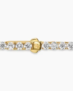Tennis Necklace 18K Yellow Gold with Diamonds, 4mm
