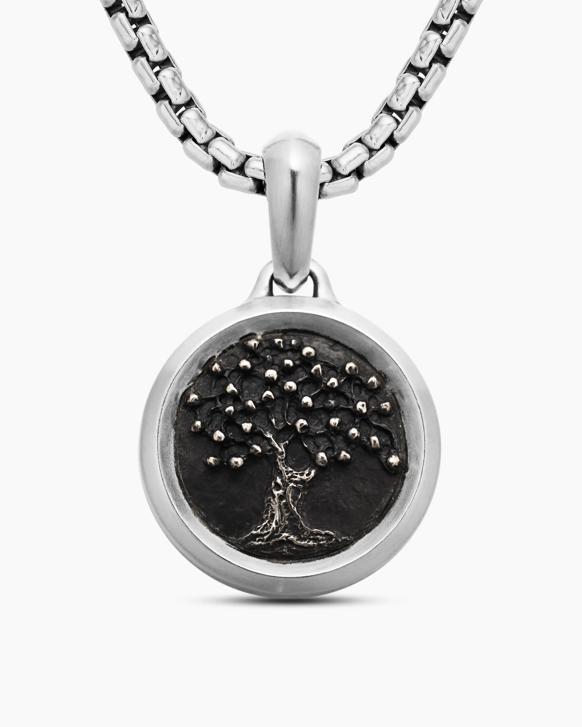 Tree of Life Amulet Sterling Silver with Bronze, 22.8mm