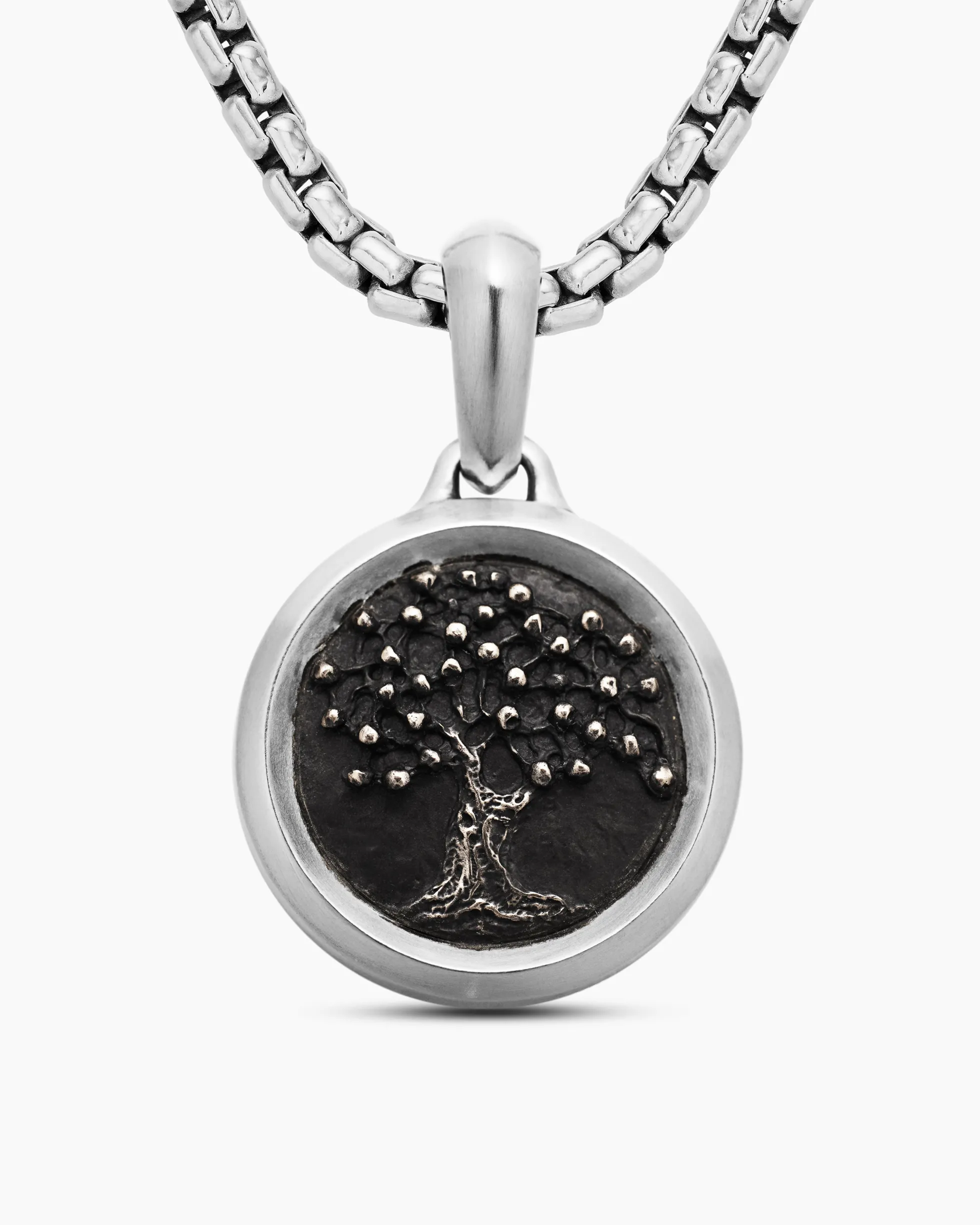 Tree of Life Amulet Sterling Silver with Bronze, 22.8mm