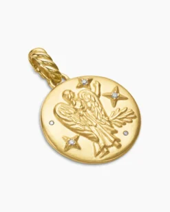 Virgo Amulet 18K Yellow Gold with Diamonds, 19mm