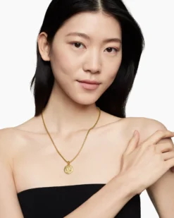 Virgo Amulet 18K Yellow Gold with Diamonds, 19mm