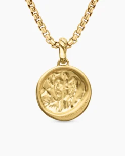 Virgo Amulet 18K Yellow Gold with Diamonds, 19mm