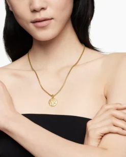 Virgo Amulet 18K Yellow Gold with Diamonds, 19mm