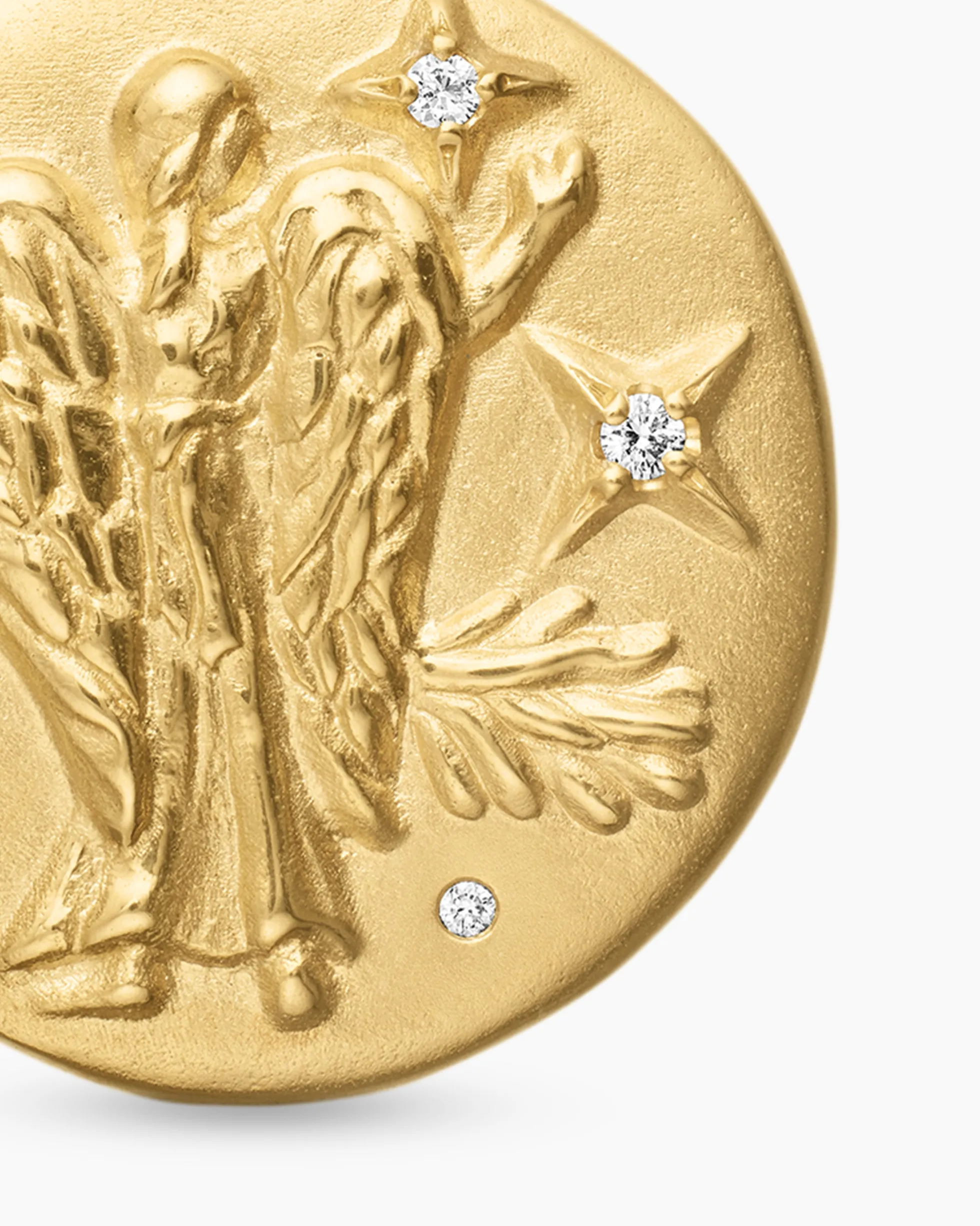 Virgo Amulet 18K Yellow Gold with Diamonds, 19mm