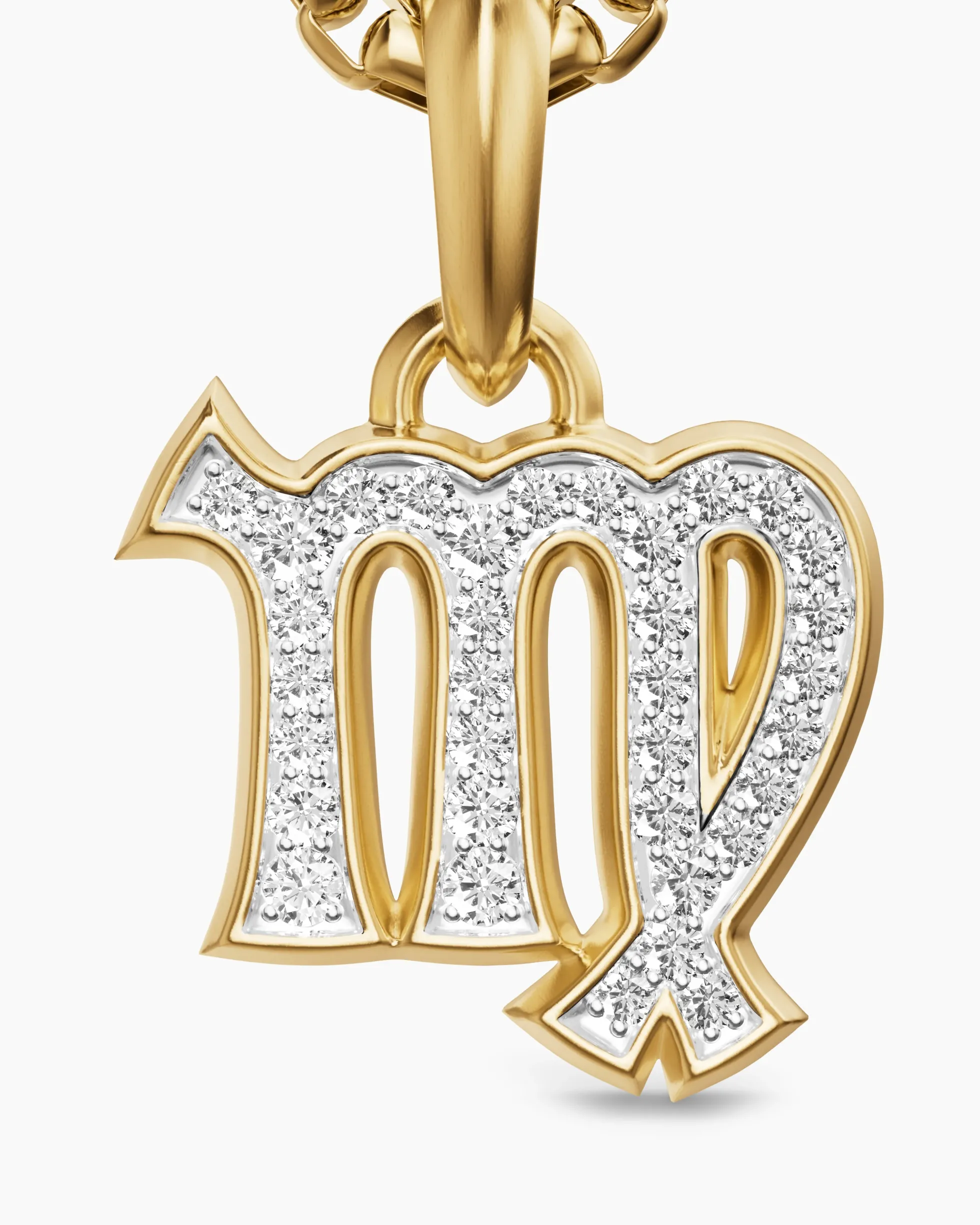 Virgo Amulet 18K Yellow Gold with Diamonds, 16mm