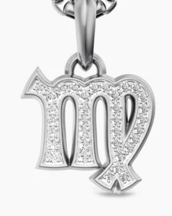 Virgo Amulet Sterling Silver with Diamonds, 16mm
