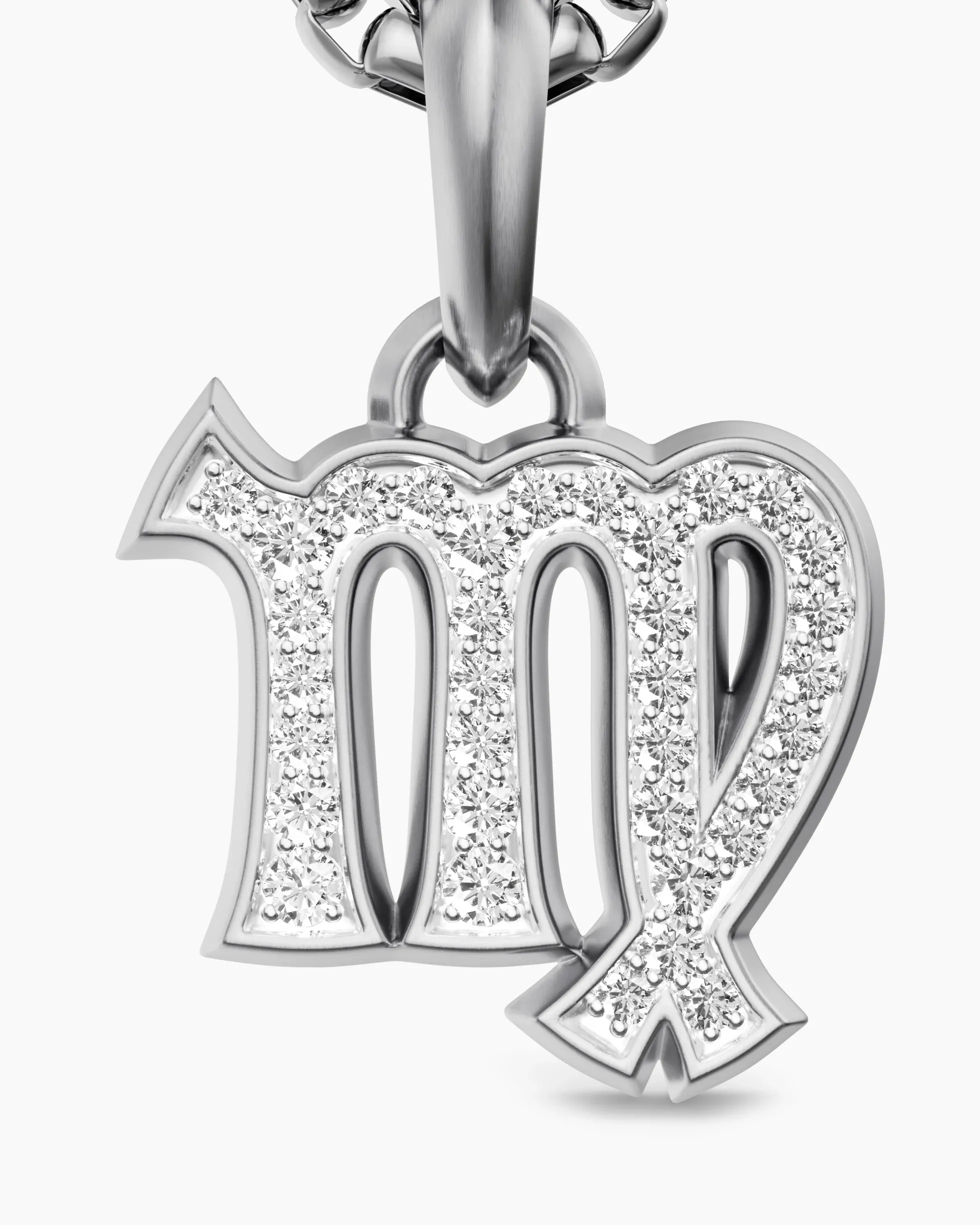 Virgo Amulet Sterling Silver with Diamonds, 16mm
