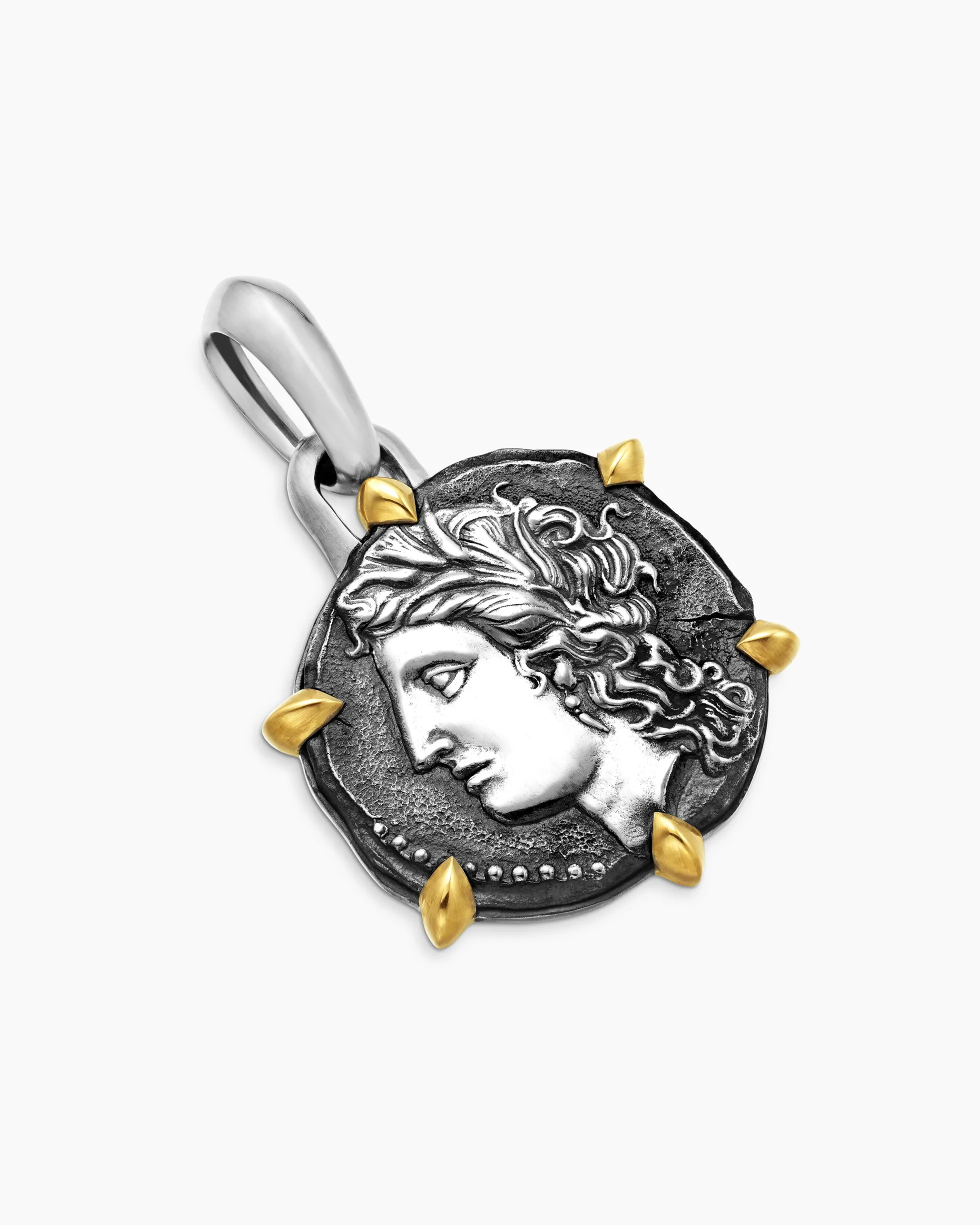 Virgo Amulet Sterling Silver with 18K Yellow Gold, 23mm