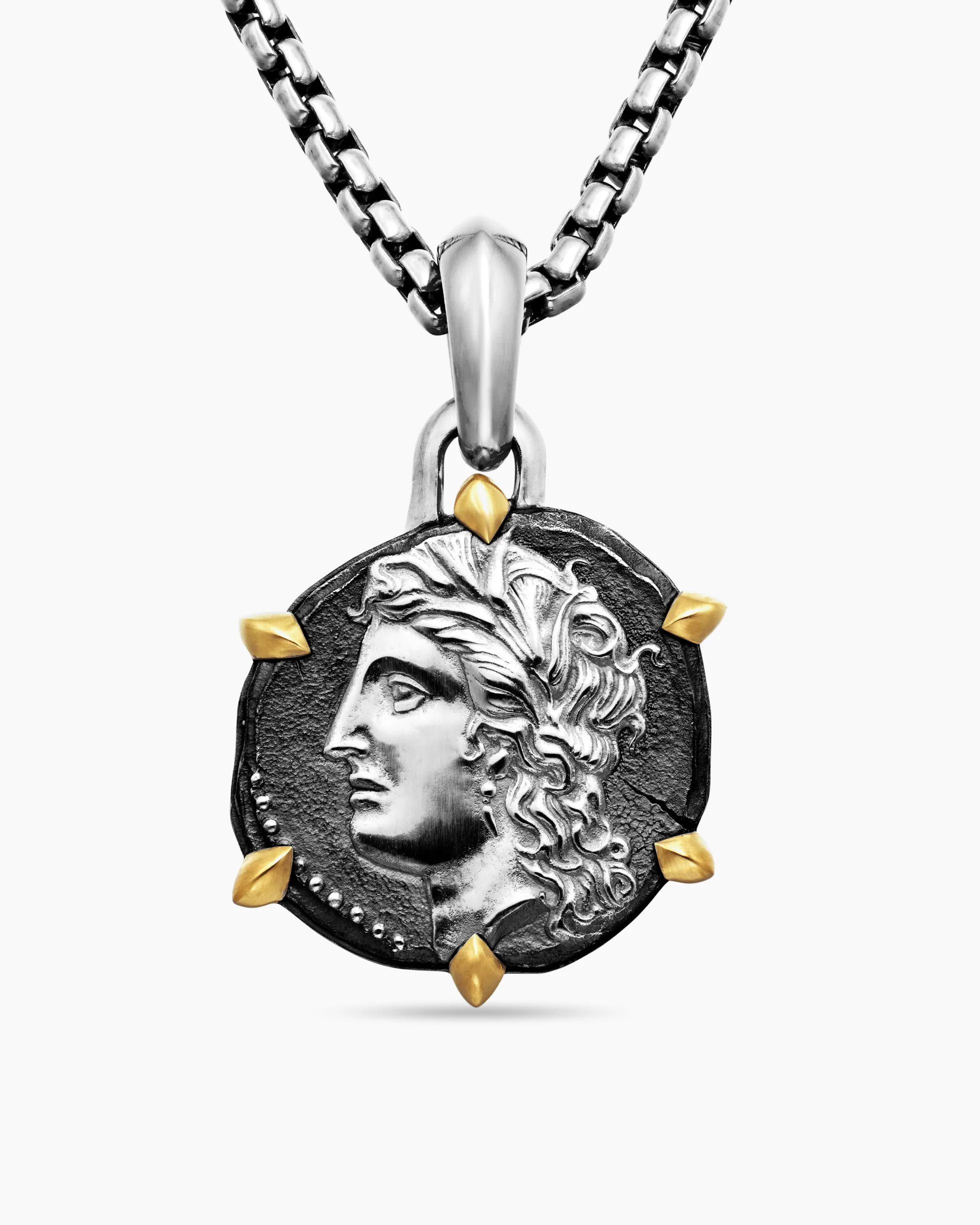 Virgo Amulet Sterling Silver with 18K Yellow Gold, 23mm