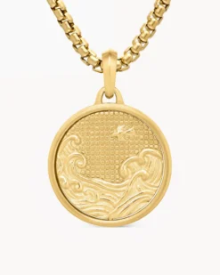 Water and Fire Duality Amulet 18K Yellow Gold, 24mm
