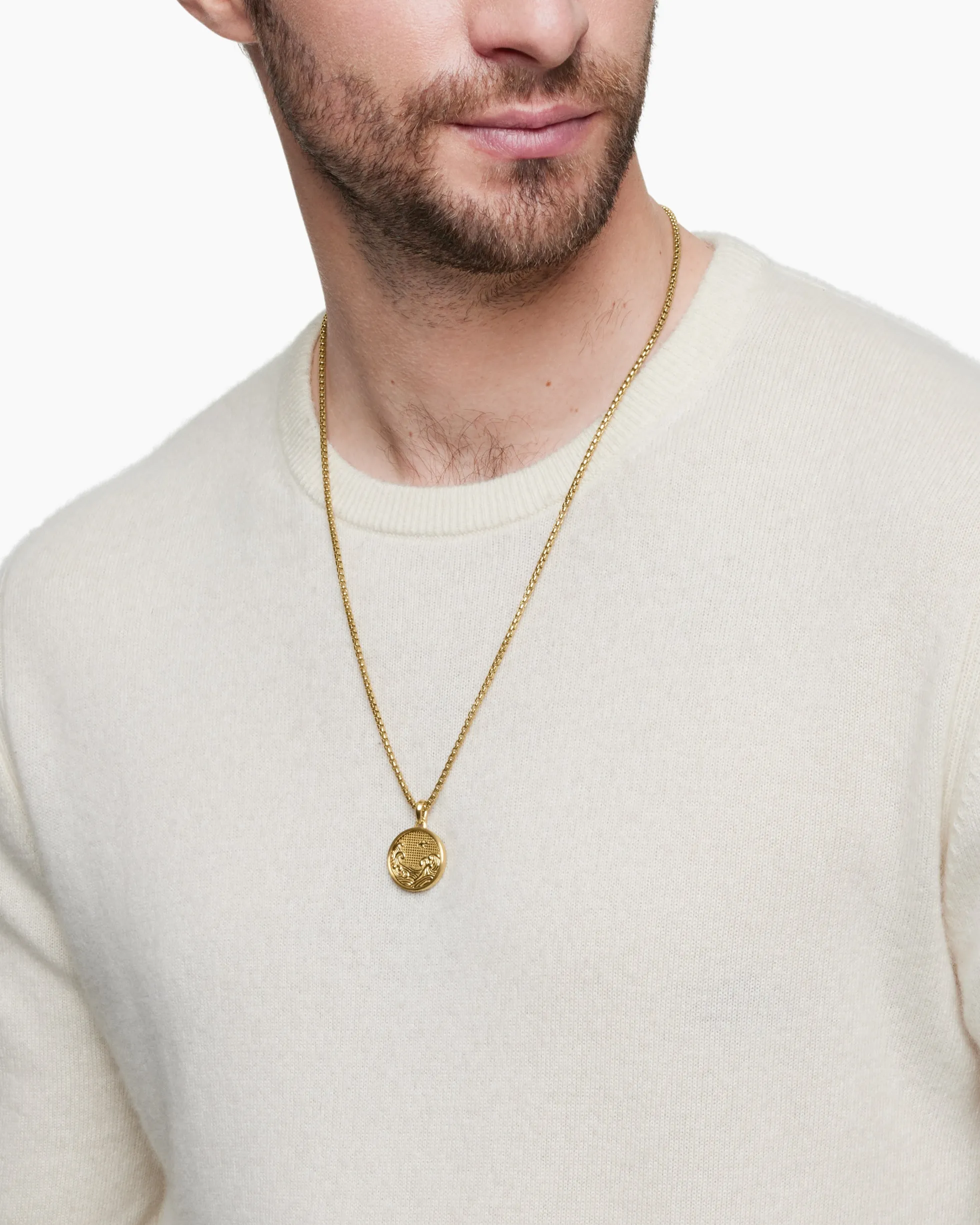 Water and Fire Duality Amulet 18K Yellow Gold, 24mm