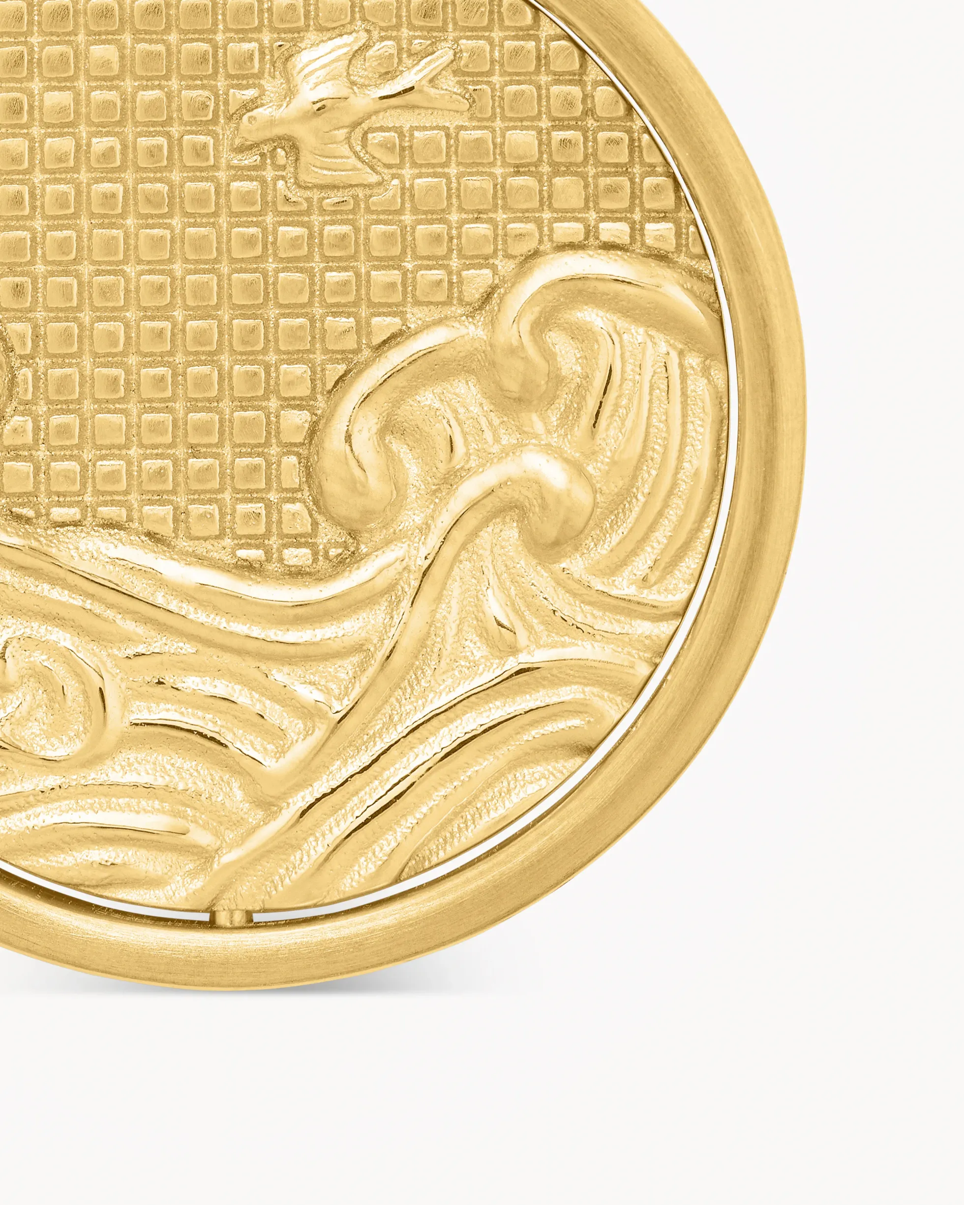 Water and Fire Duality Amulet 18K Yellow Gold, 24mm