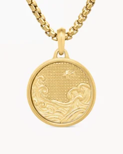 Water and Fire Duality Amulet 18K Yellow Gold, 24mm
