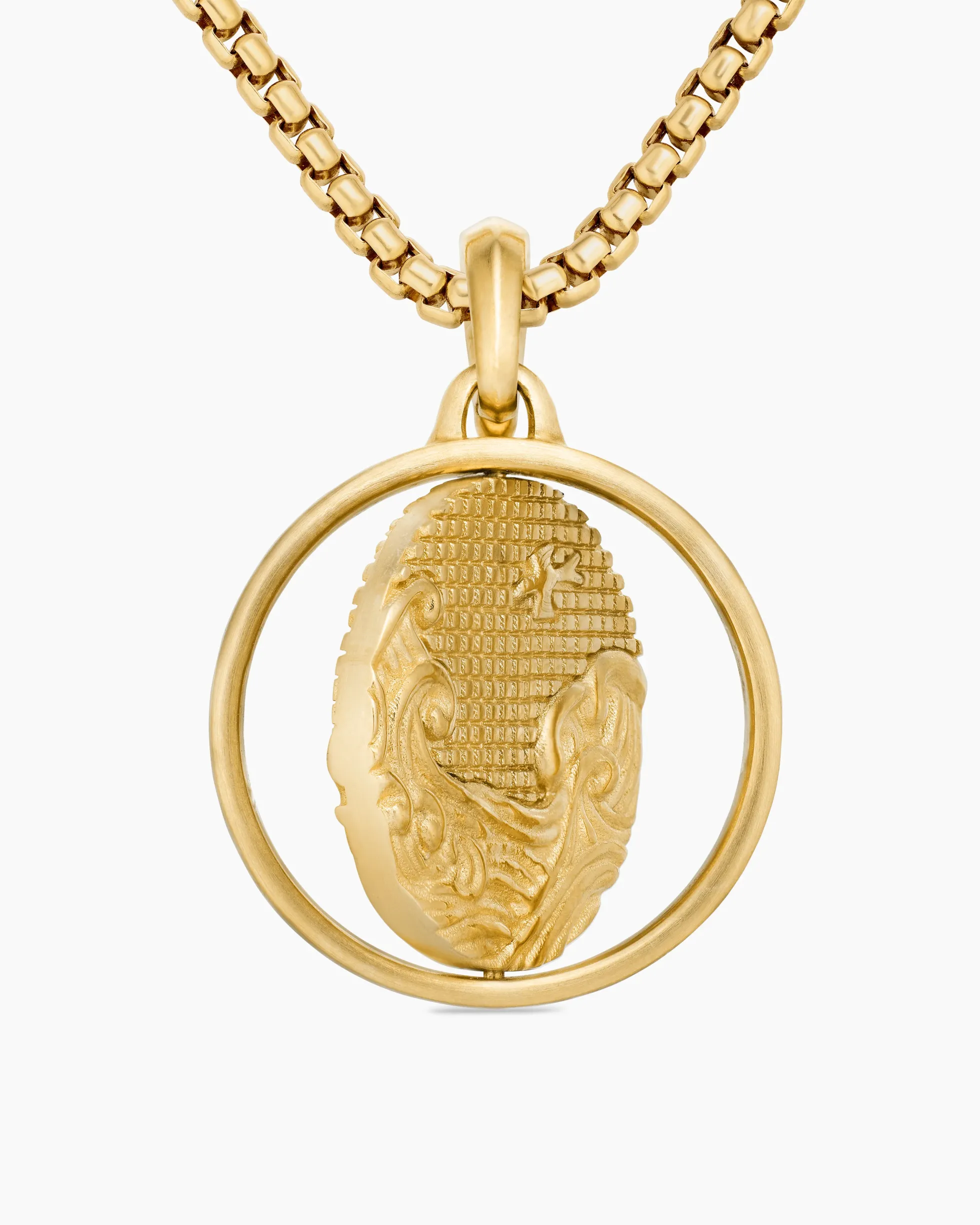Water and Fire Duality Amulet 18K Yellow Gold, 24mm